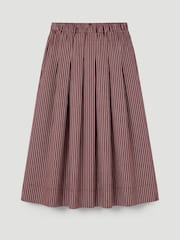 Hush Red Ivy Pleated Stripe Midi Skirt - Image 7 of 7