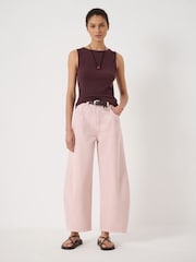 Hush Pink Cropped Bree Horseshoe Barrel Leg Jeans - Image 2 of 6