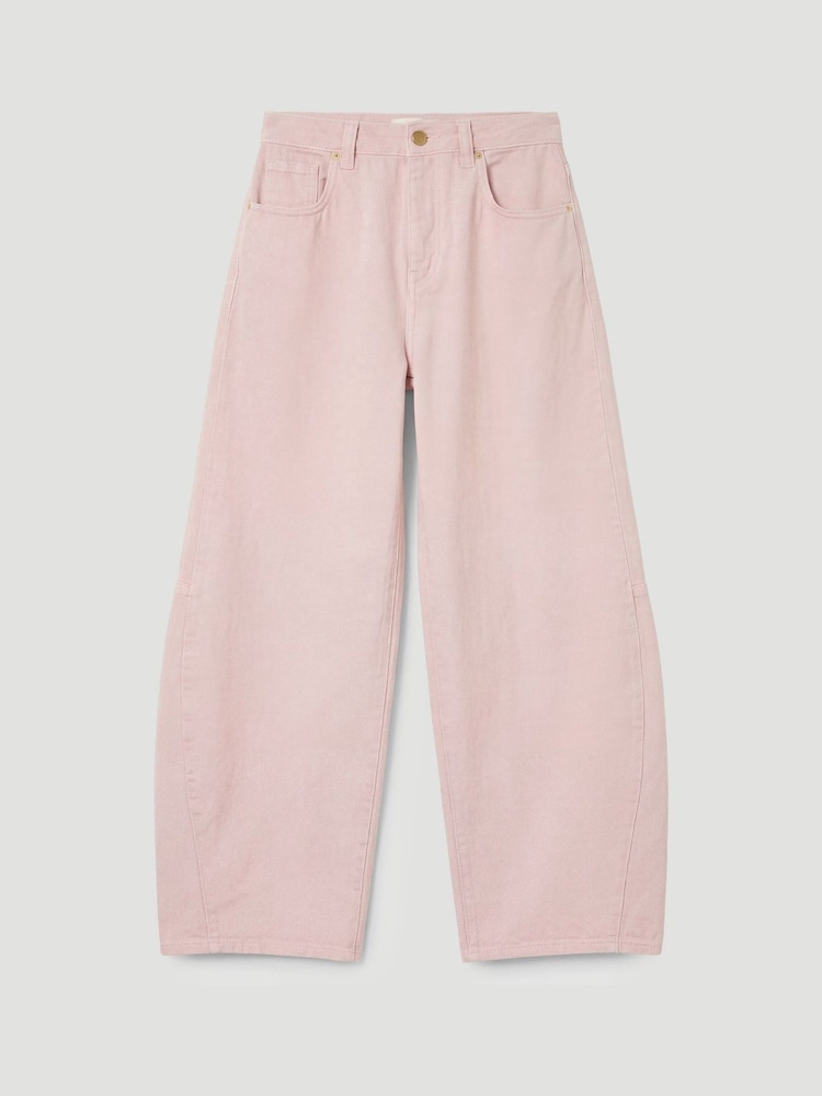 Hush Pink Cropped Bree Horseshoe Barrel Leg Jeans - Image 6 of 6 Hush Pink Cropped Bree Horseshoe Barrel Leg Jeans - Image 6 of 6