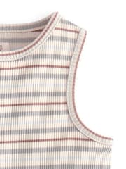 Mamas & Papas Cream Ribbed Shortie Romper - Image 5 of 5