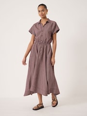 Hush Red Mira Short Sleeve Hanky Hem Midi Dress - Image 1 of 5