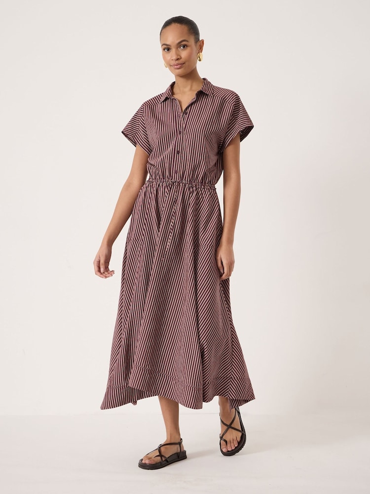 Hush Red Mira Short Sleeve Hanky Hem Midi Dress - Image 1 of 5