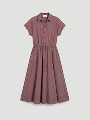 Hush Red Mira Short Sleeve Hanky Hem Midi Dress - Image 5 of 5