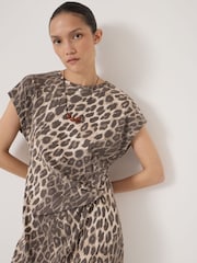 Hush Animal Print Athena Twist-Detail Jersey Dress - Image 4 of 5