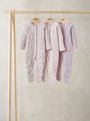 Mamas & Papas Purple Lavendar Sleepsuits 3 Pack - Image 1 of 2