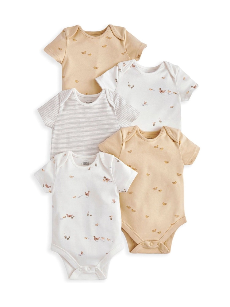 Mamas & Papas Cream Duckling Bodysuits 5 Pack - Image 2 of 2