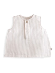 Mamas & Papas Cream Stripe Sleeveless Top And Shorts Set - Image 2 of 3