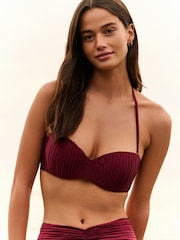 Bikini bandeau rojo burdeos con aros y ligero relleno de B by Ted Baker - Imagen 1 de 9