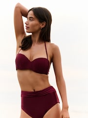Bikini bandeau rojo burdeos con aros y ligero relleno de B by Ted Baker - Imagen 2 de 9