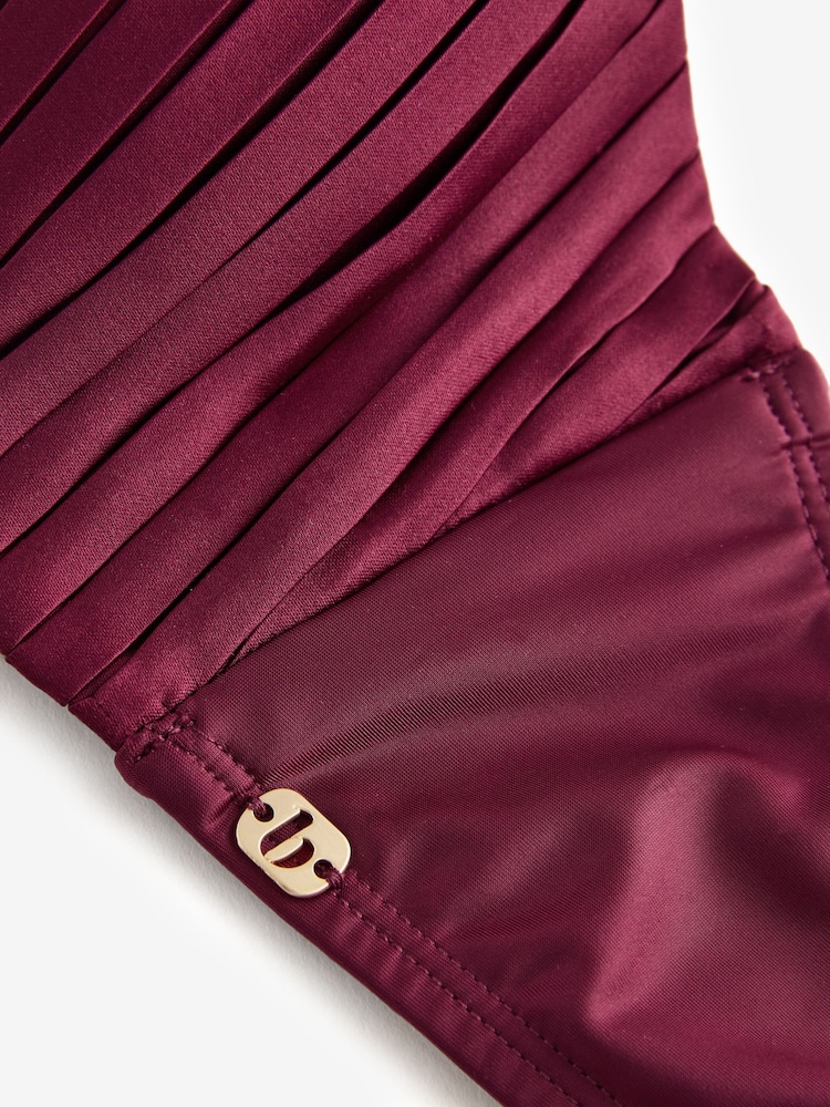 Bikini bandeau rojo burdeos con aros y ligero relleno de B by Ted Baker - Imagen 9 de 9