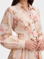 Forever New Cream Terese Printed Shirt Dress Contains Linen - Image 3 of 4