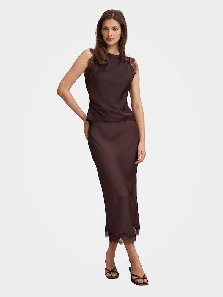 Forever New Brown Enola Lace Top - Image 5 of 5