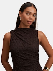 Forever New Brown Tahlia Textured Lace Tank Top - Image 5 of 5