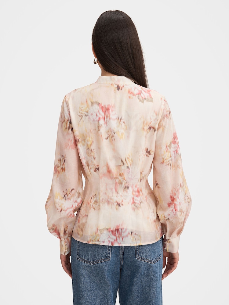 Forever New Cream Indie Tuck Blouse Contains Linen - Image 2 of 5 Forever New Cream Indie Tuck Blouse Contains Linen - Image 2 of 5