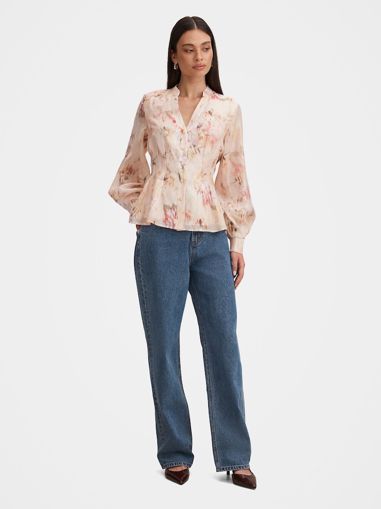 Forever New Cream Indie Tuck Blouse Contains Linen - Image 5 of 5 Forever New Cream Indie Tuck Blouse Contains Linen - Image 5 of 5