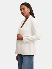 Forever New White Trixie Gold Button Blazer - Image 4 of 5