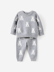 Cotton On Grey Bundle Raglan Knit Jumper & Leggings Set - Image 1 of 3
