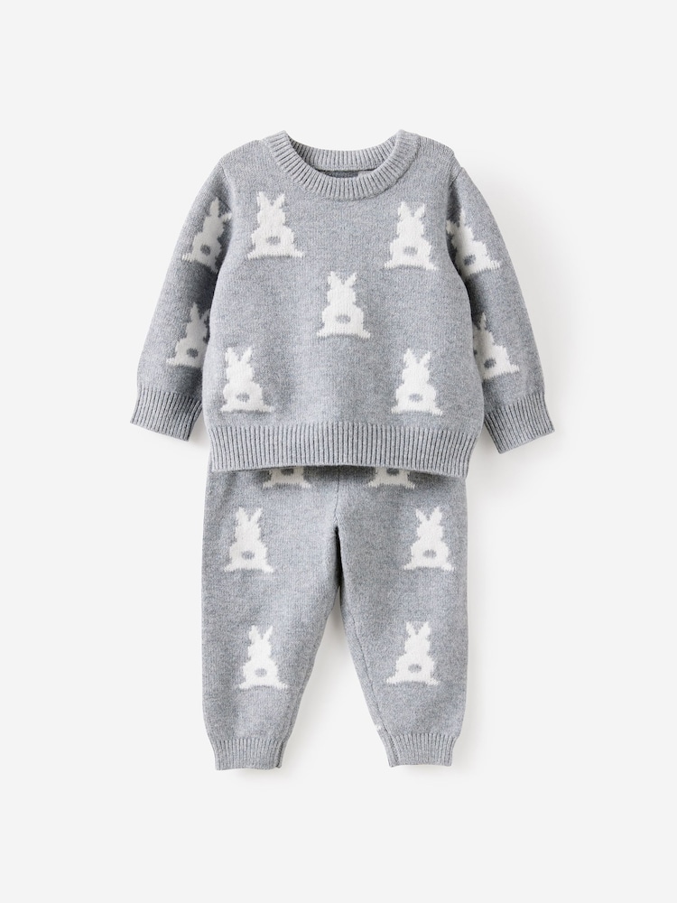 Cotton On Grey Bundle Raglan Knit Jumper & Leggings Set - Image 1 of 3
