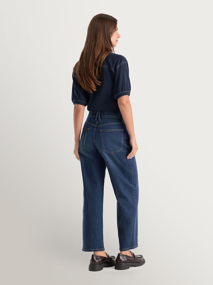Good American Blue Vintage Barrel Ankle Jeans - Image 2 of 6
