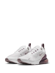 Nike White Violet Pink Air Max 270 Trainers - Image 2 of 8