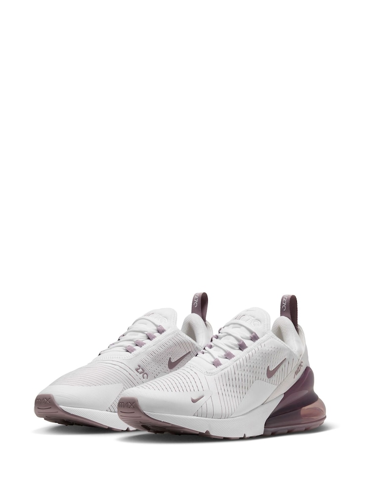 Nike White Violet Pink Air Max 270 Trainers - Image 2 of 8 Nike White Violet Pink Air Max 270 Trainers - Image 2 of 8