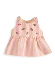 Mamas & Papas Pink Embroidered Peplum Top & Bloomers Set - Image 3 of 4