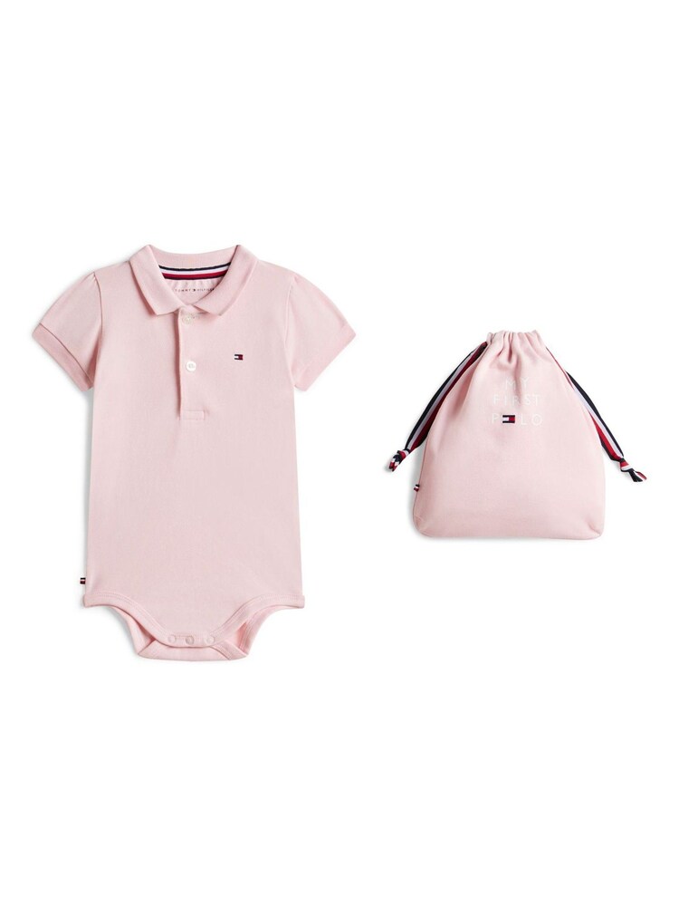 Tommy Hilfiger Pink Essential Polo Shirt Bodysuit Gift Set - Image 1 of 2
