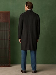 رمادي رمادي داكن - Wool Blend Pattern Mac With Cord Collar Coat - صورة 4 من 8