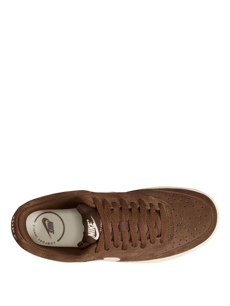 Nike Cacao Brown Court Vision Low Trainers - Image 2 of 3 Nike Cacao Brown Court Vision Low Trainers - Image 2 of 3