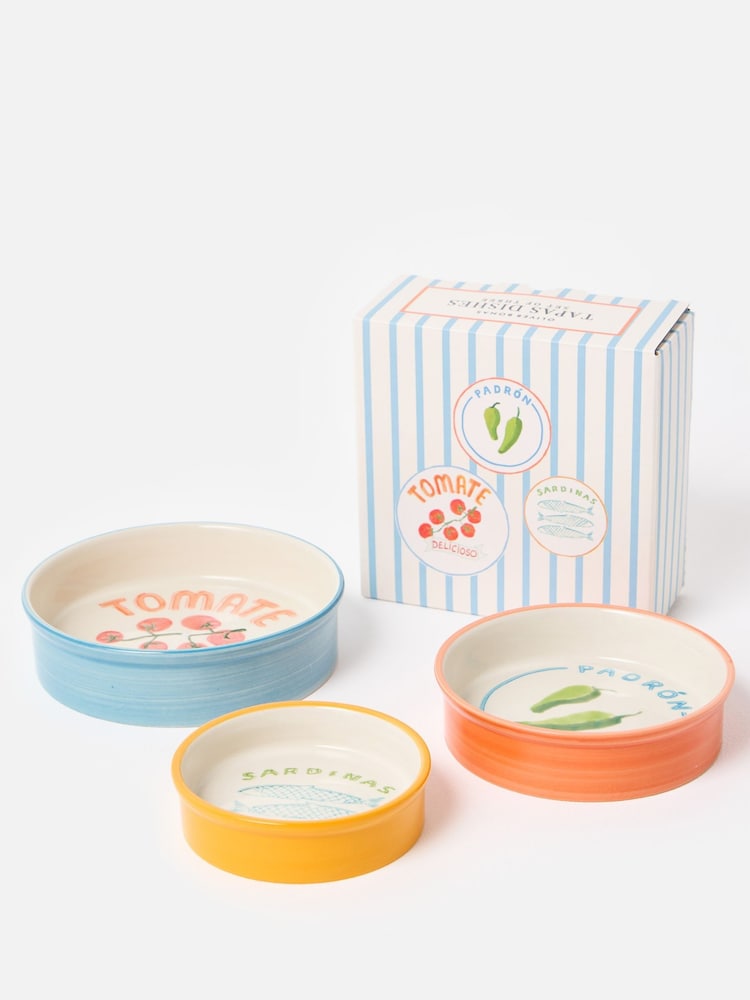 Oliver Bonas Set of 3 Multi Ceramic Tapas Bowls - Image 2 of 6