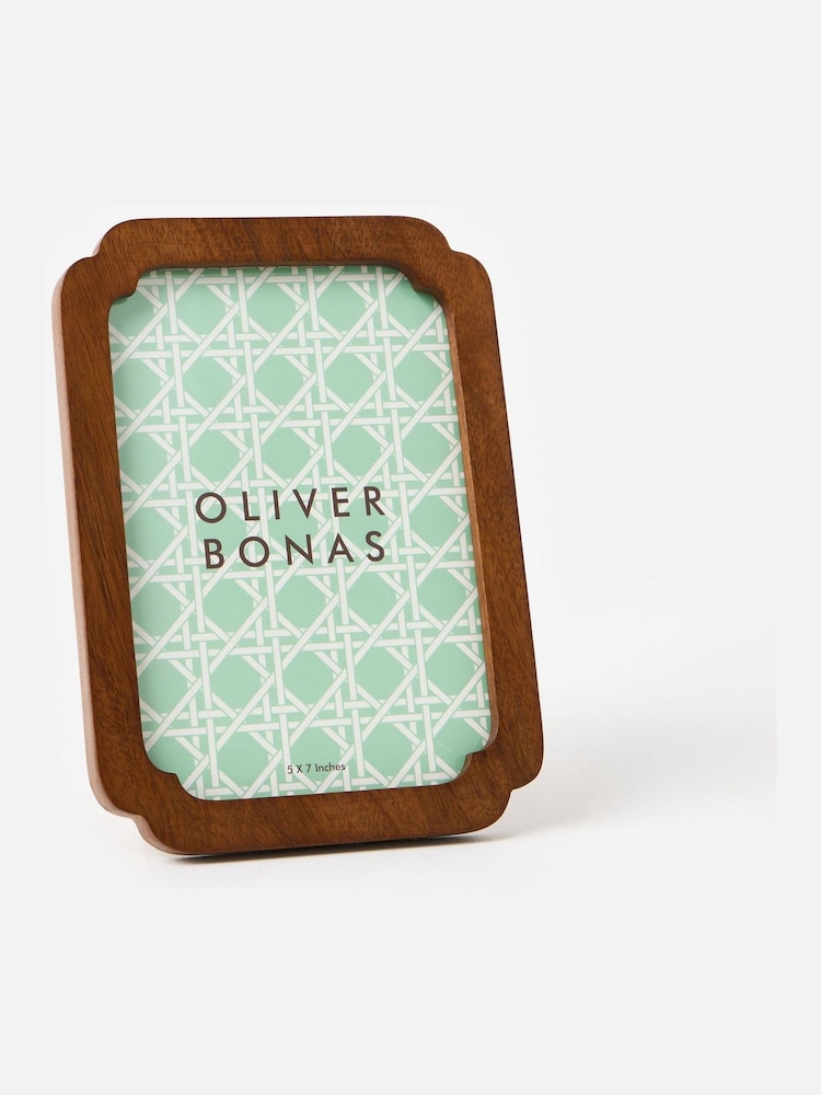 Oliver Bonas Brown Safira Wooden Photo Frame 5x7 - Image 1 of 4