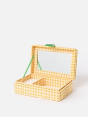 Oliver Bonas Yellow & Green Agnes Gingham Jewellery Box - Image 3 of 6