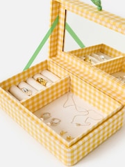 Oliver Bonas Yellow & Green Agnes Gingham Jewellery Box - Image 4 of 6