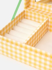 Oliver Bonas Yellow & Green Agnes Gingham Jewellery Box - Image 5 of 6