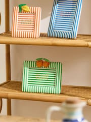 Oliver Bonas Green Fruta Green & White Orange Photo Frame 4x6 - Image 2 of 5