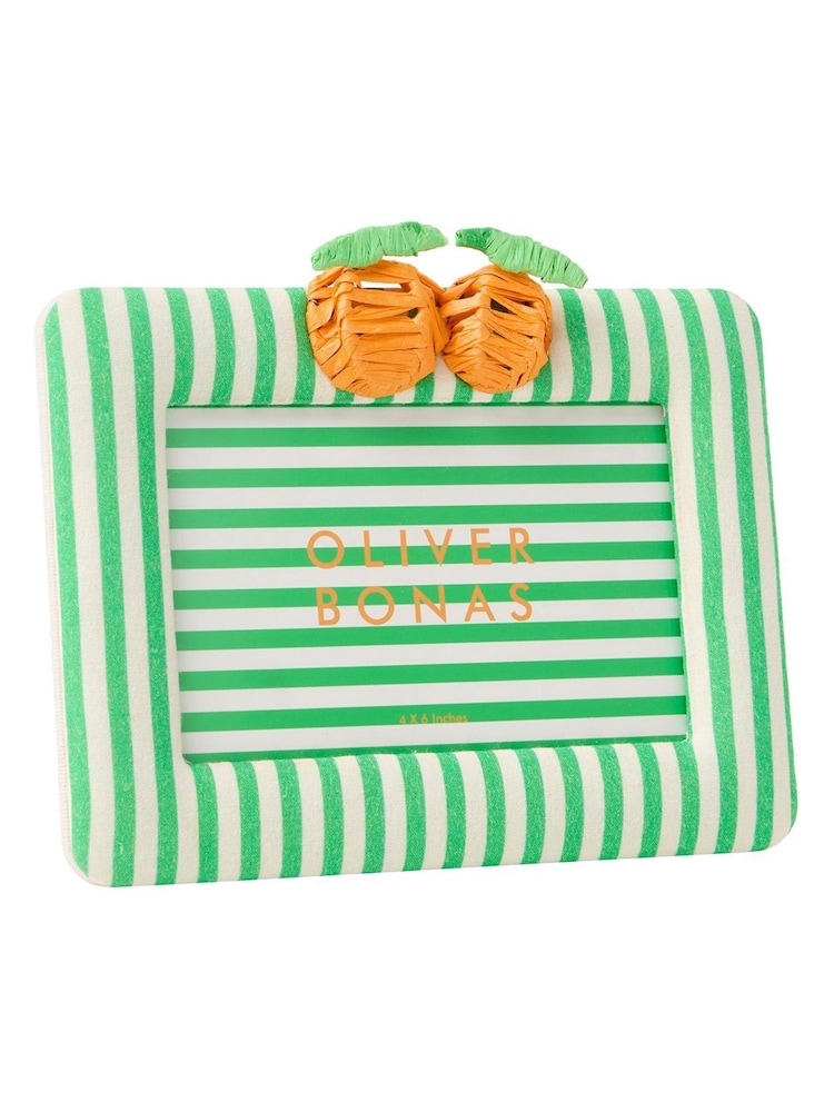 Oliver Bonas Green Fruta Green & White Orange Photo Frame 4x6 - Image 5 of 5