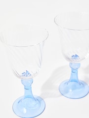 Oliver Bonas Set of 2 Blue Nova Wine Glasses - Image 3 of 5