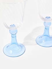 Oliver Bonas Set of 2 Blue Nova Wine Glasses - Image 4 of 5