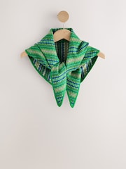 Green Fairisle Supersoft Knitted Triangle Neck Scarf - Image 1 of 3