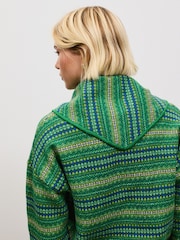 Green Fairisle Supersoft Knitted Triangle Neck Scarf - Image 5 of 8
