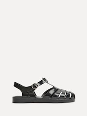 Linzi Black Wave Jelly Fisherman Flat Sandals - Image 2 of 5