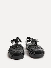 Linzi Black Wave Jelly Fisherman Flat Sandals - Image 3 of 5