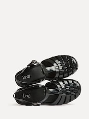 Linzi Black Wave Jelly Fisherman Flat Sandals - Image 5 of 5
