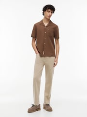 Tommy Jeans Brown Linen Blend Short Sleeve Shirt - Image 3 of 5
