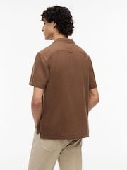 Tommy Jeans Brown Linen Blend Short Sleeve Shirt - Image 4 of 5