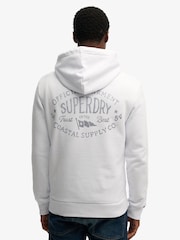 Superdry White Lo-Fi Dockside Embroidered Hoodie - Image 2 of 5