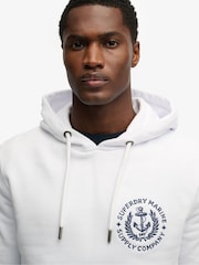 Superdry White Lo-Fi Dockside Embroidered Hoodie - Image 4 of 5