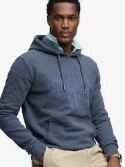 Superdry Blue Lo-Fi Dockside Hoodie - Image 4 of 7