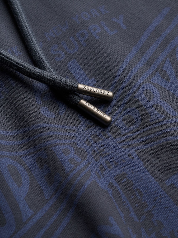 Superdry Blue Lo-Fi Dockside Hoodie - Image 7 of 7