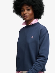 Superdry Blue Essential Heritage Crew Neck Jumper - Image 4 of 5